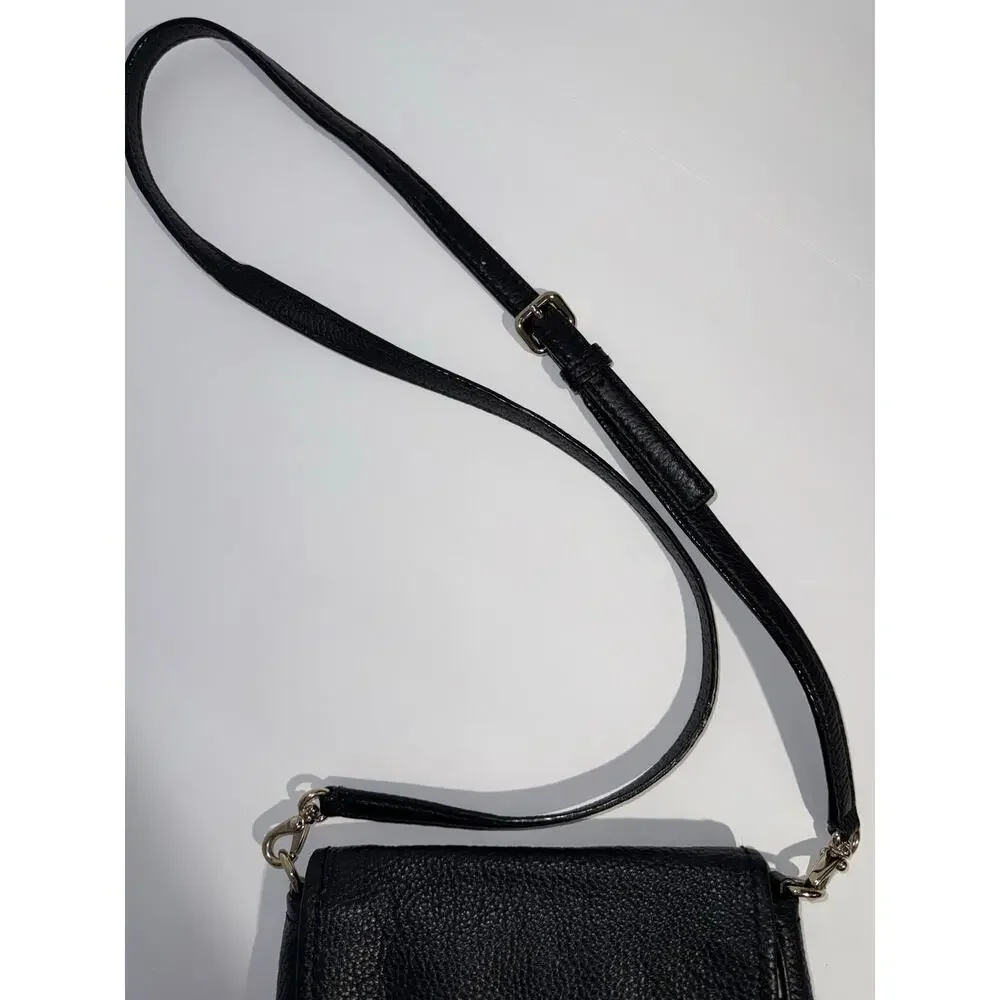 Kate Spade NY Cobble Hill Straw Abela Crossbody, Black Pebble Leather